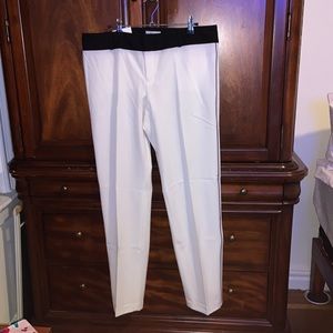 Calvin Klein white trousers with black stripe NEW